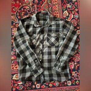 Men's Black and Gray Checkered Shirt
